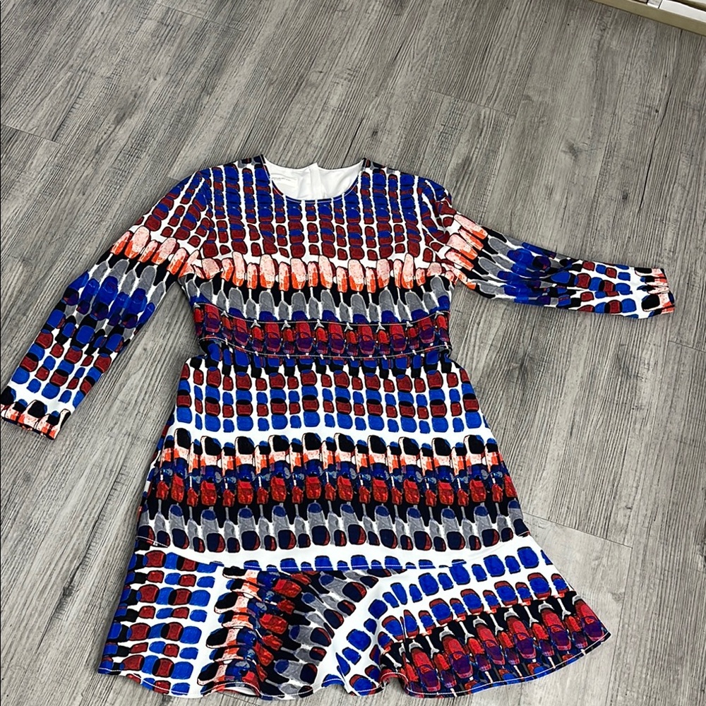 Aquilano Rimondi printed long sleeve swing mini cocktail dress size 46